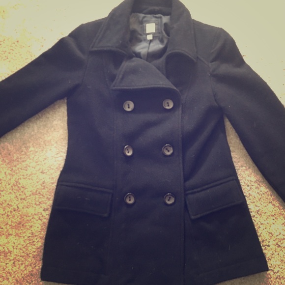 Old Navy Black Pea Coat - Picture 1 of 5